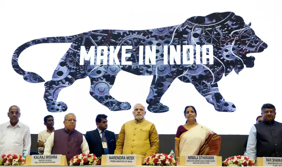 莫迪上任后，即推出「在印度制造」，图源美联社